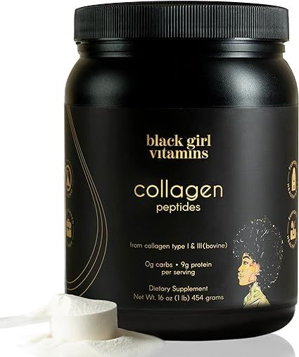 Black Girl Vitamins | Collagen Peptides Powder - Collagen for Skin, Hair & Nails - Unflavoured Hy... | Amazon (US)