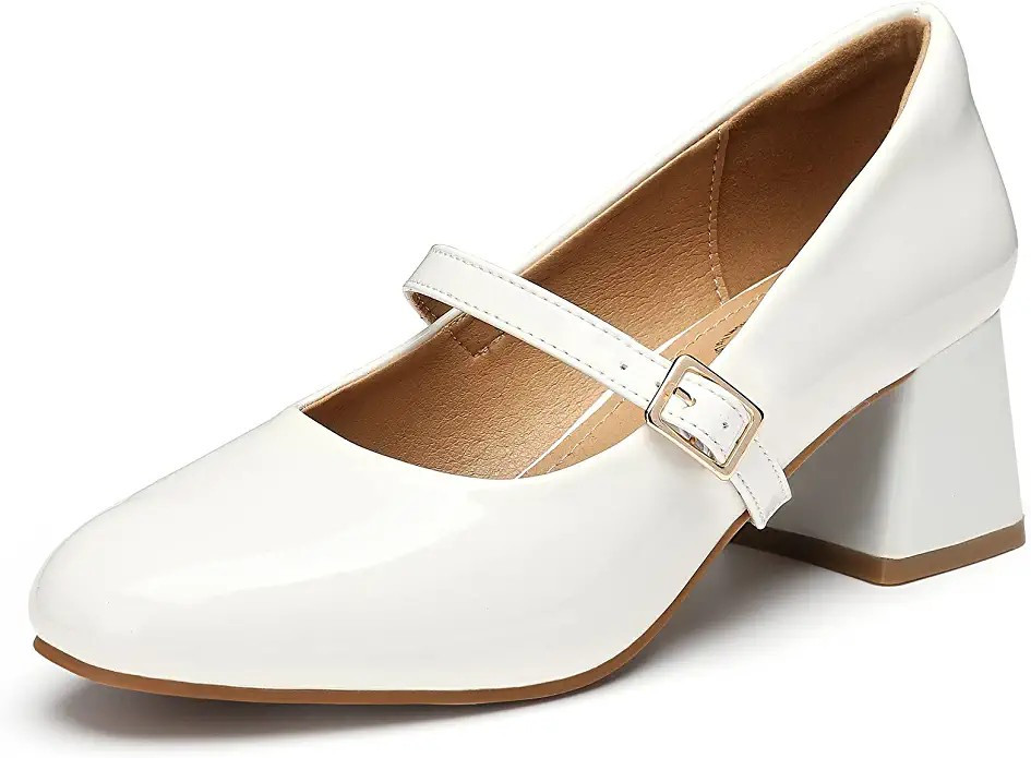 Trary Mary Jane Shoes Women Chunky Heels for Women Round Toe Pumps Dress Shoes | Amazon (US)