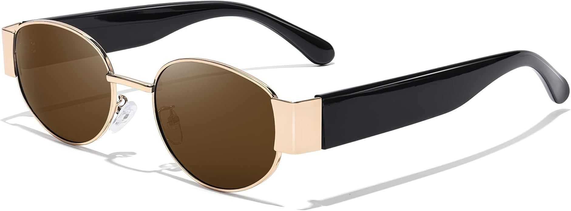 Retro Oval Sunglasses for Women, 90s Vintage Designer Ladies Shades Trendy Fashion Sun Glasses | Amazon (US)