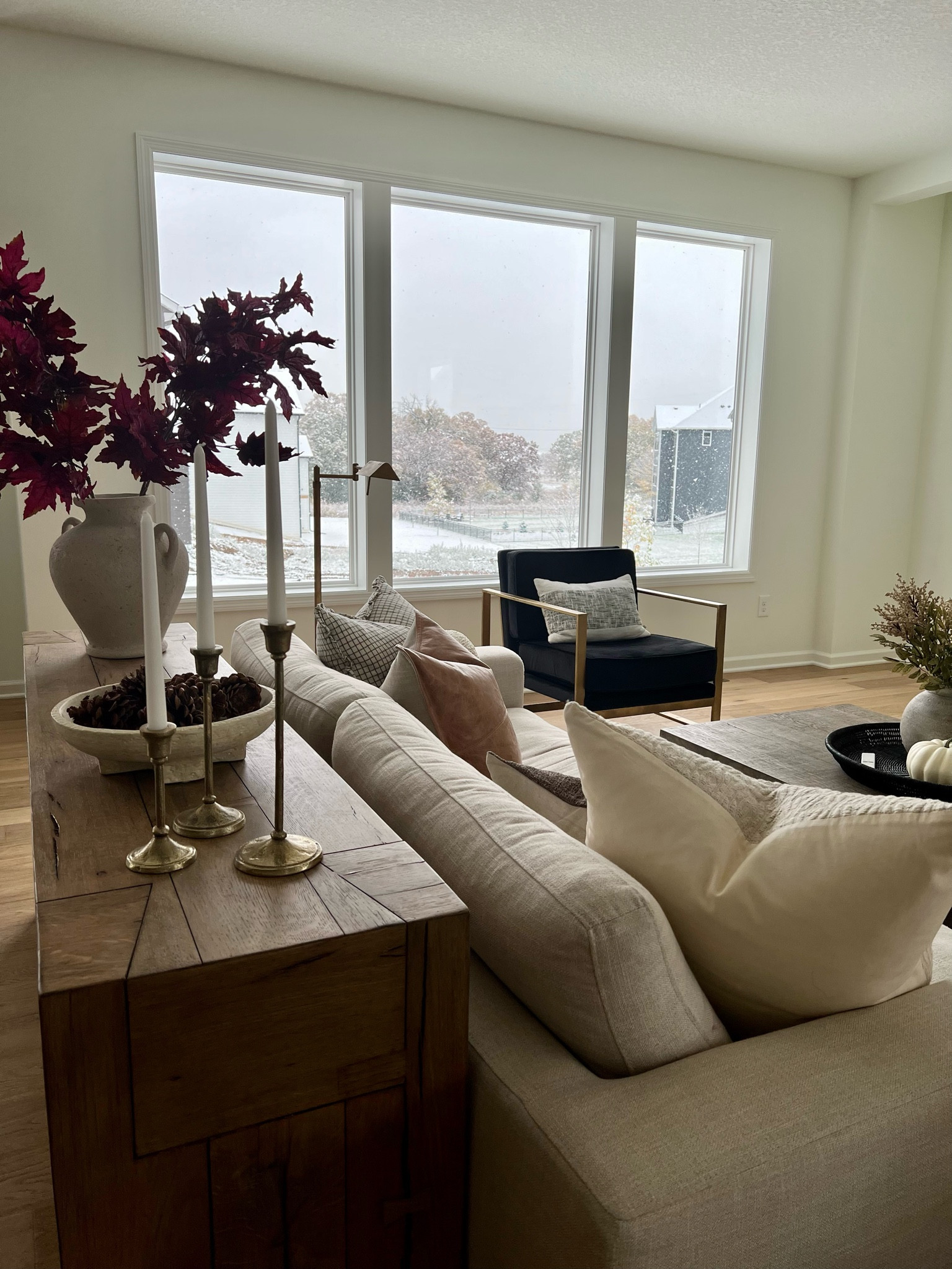 Fall living room 🍂🧡 

Pumpkins, sofa, pottery barn, velvet chair, modern, CB2, restoration hardware, Arhaus, Studio McGee 

#LTKSeasonal #LTKhome #LTKunder50