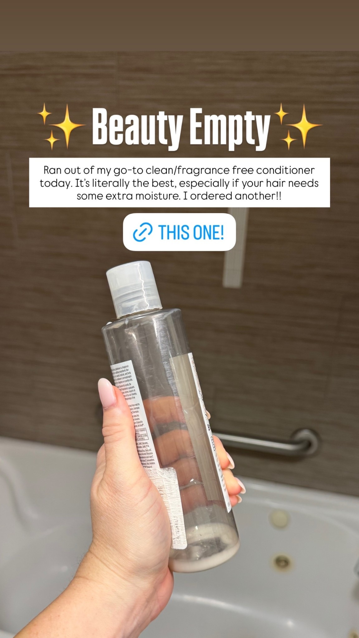 ✨ Beauty Empty✨ Ran out of my go-to clean/fragrance free conditioner today. It’s literally the best, especially if your hair needs some extra moisture. I ordered another!! @briogeo
