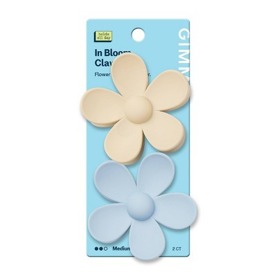 Gimme Beauty In Bloom Claw Clips for Medium Hair - Blue/Cream - 2ct | Target