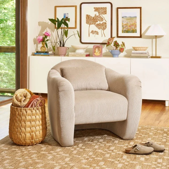 Beautiful Barrymore Teddy Accent Chair by Drew Barrymore, Fawn Cord | Walmart (US)