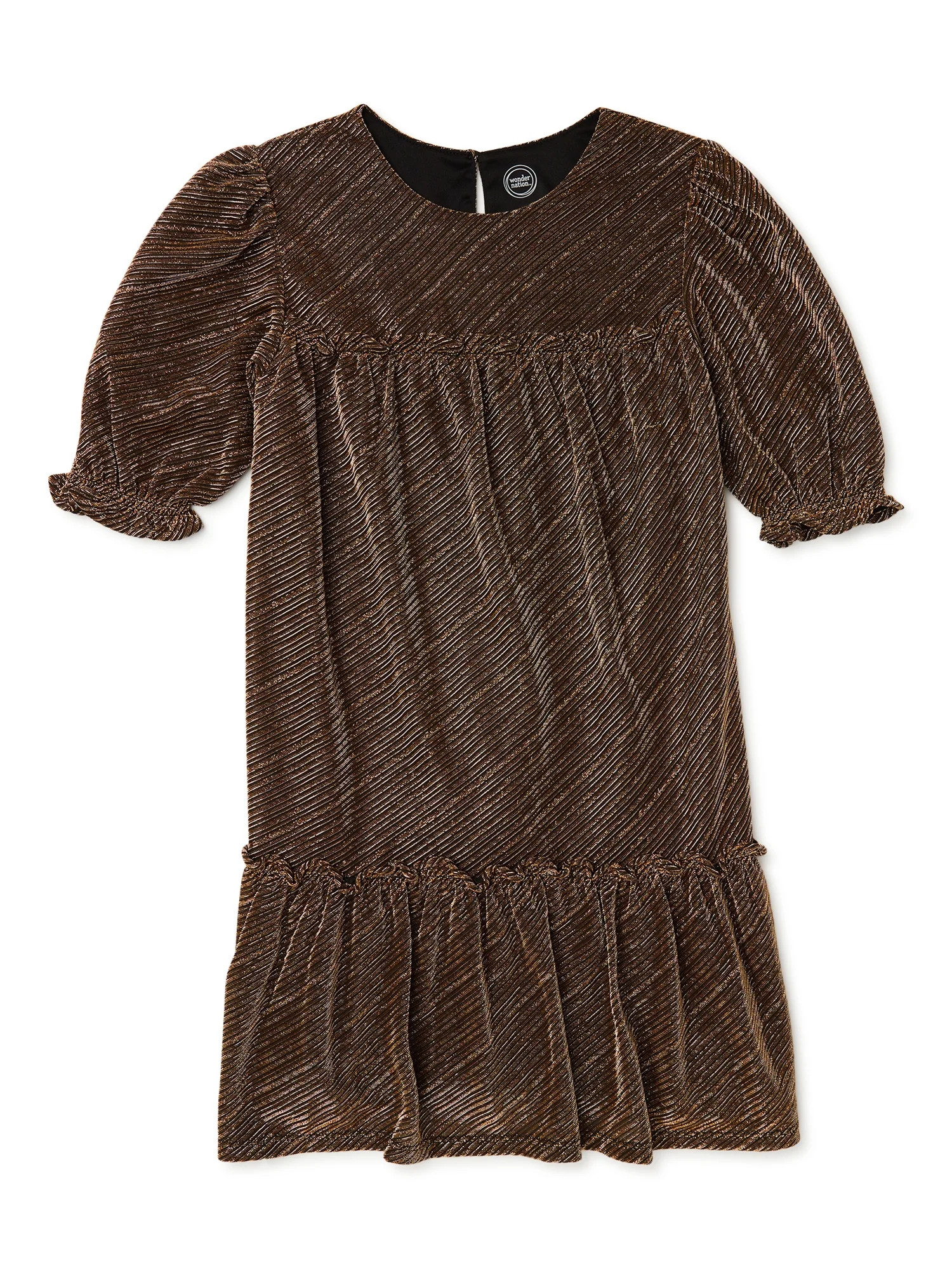 Wonder Nation Girls Metallic Baby Doll Dress, Sizes 4-18 & Plus - Walmart.com | Walmart (US)