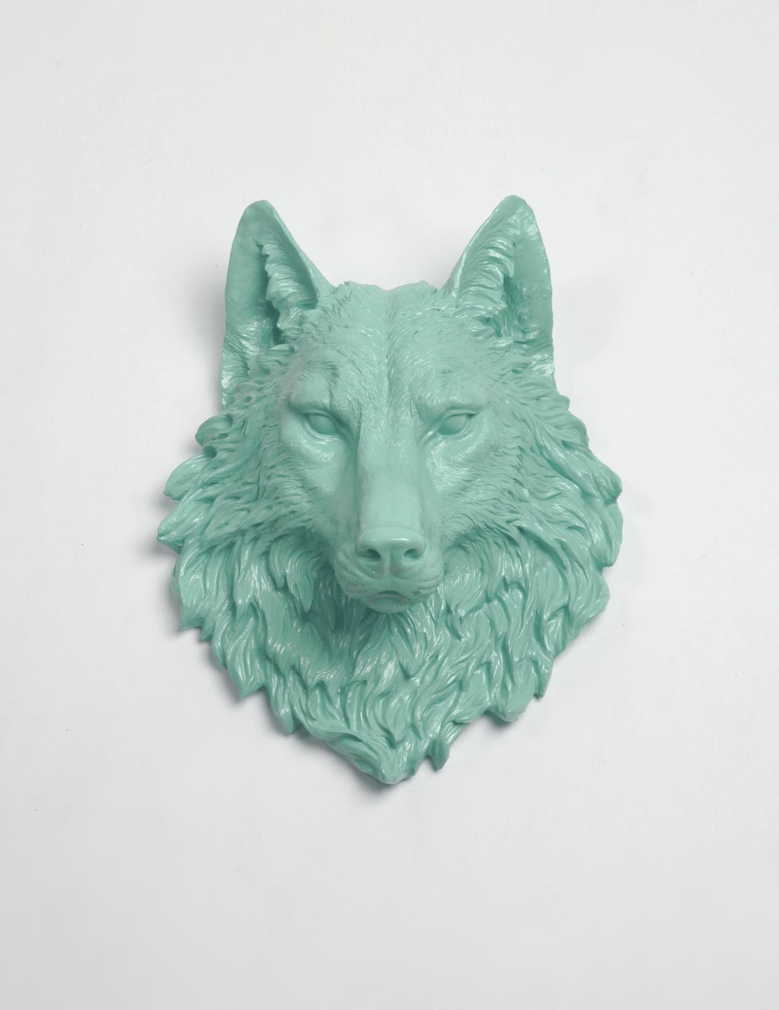 Faux Wolf Head The Lincoln in Seafoam Green  Resin Wolf Mount | Etsy | Etsy (US)