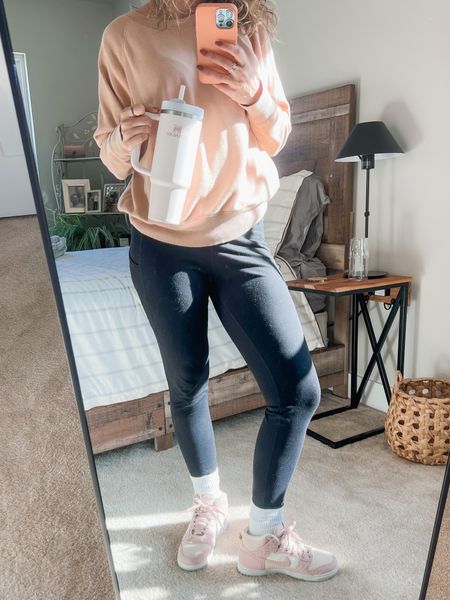 All things are matching today!! Blush is my favorite color!!! Obsessed with my new shoes!! #dunkhigh #nikes #nike #stanleycup #cozystyle #ootd 

#LTKunder100 #LTKstyletip #LTKshoecrush