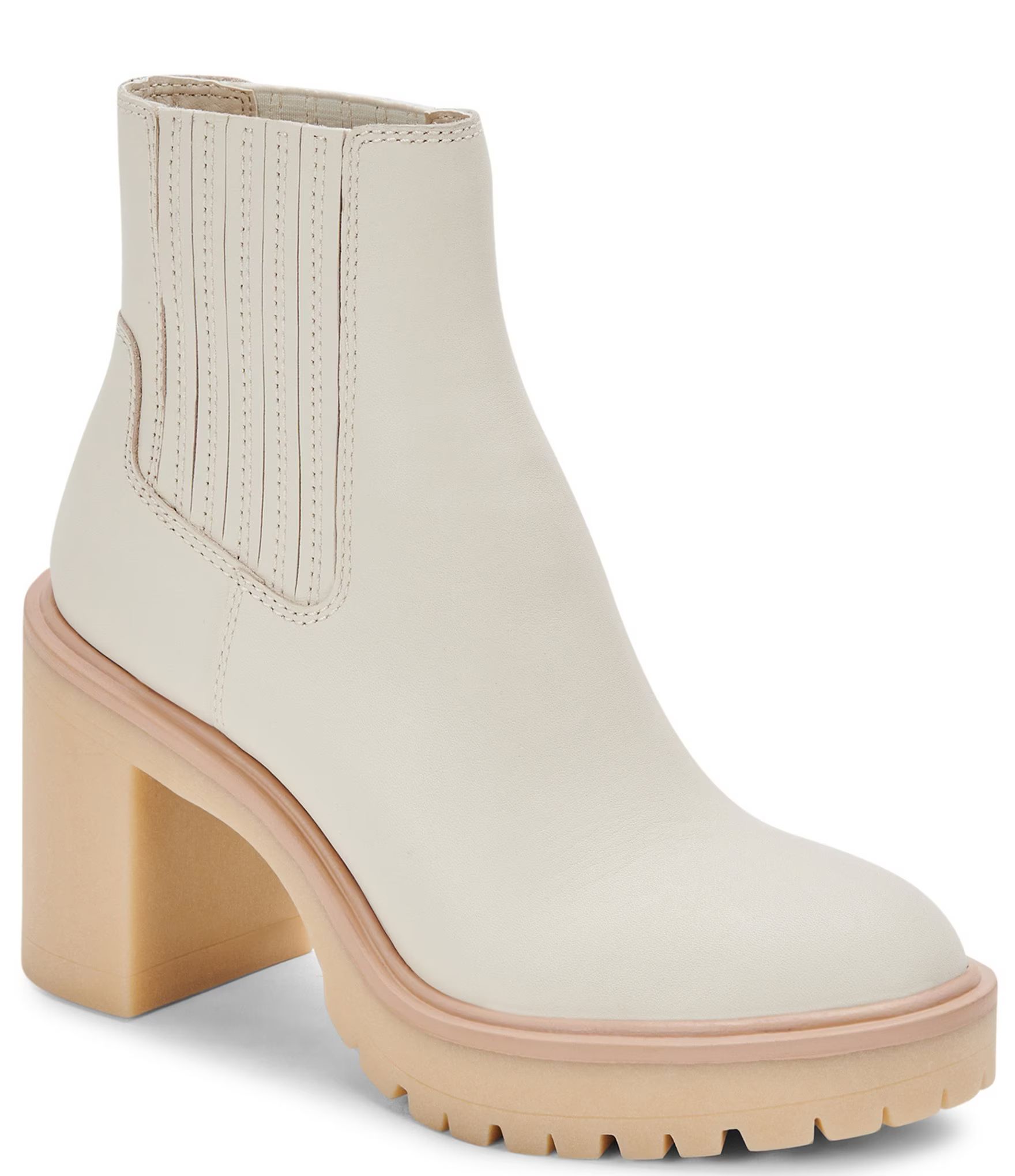 Dolce Vita Caster H2O Water Repellent Leather Platform Lug Sole Platform Chelsea Booties | Dillar... | Dillard's