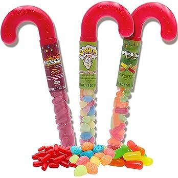 Amazon.com : Assorted Chewy Candies in Candy Cane Clear Packaging, Holiday Treats for Party Favors a | Amazon (US)