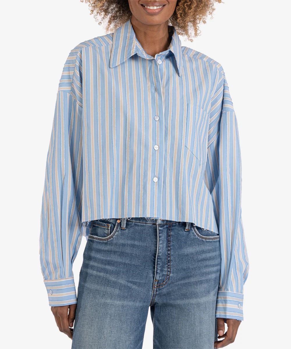 Julane Stripe Crop Shirt - Kut from the Kloth | Kut From Kloth