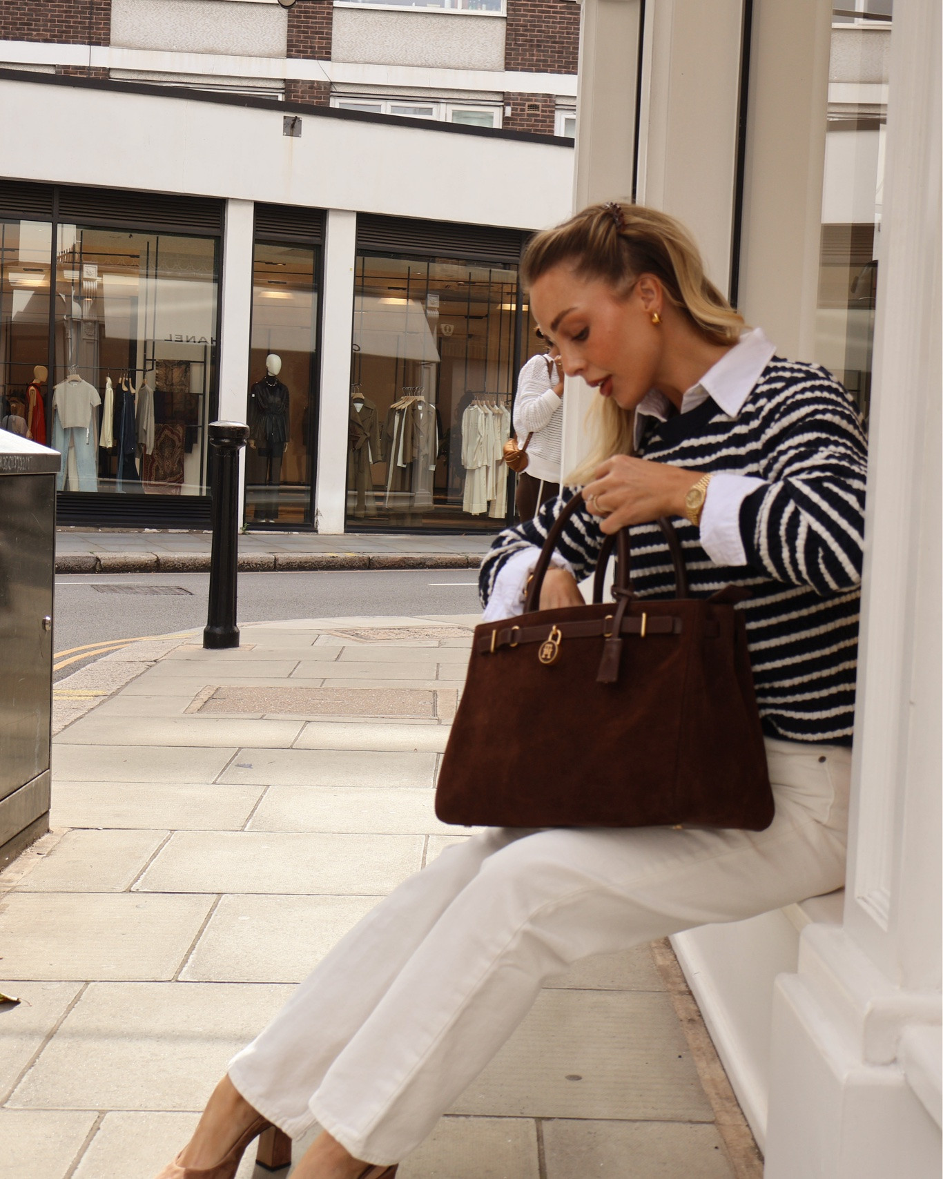 A classic stripe knit, white shirt and white jeans to transition between seasons @tommy ad

#LTKautumn #LTKstyletip #LTKjeans