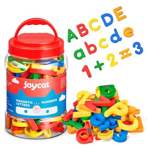 JoyCat 78 Pieces Magnetic Letters Numbers Alphabet Fridge Magnets ABC 123 Preschool Educational Learning Plastic Colorful Toy Set Uppercase Lowercase Math Symbols for Toddlers Kids 3+ | Amazon (US)