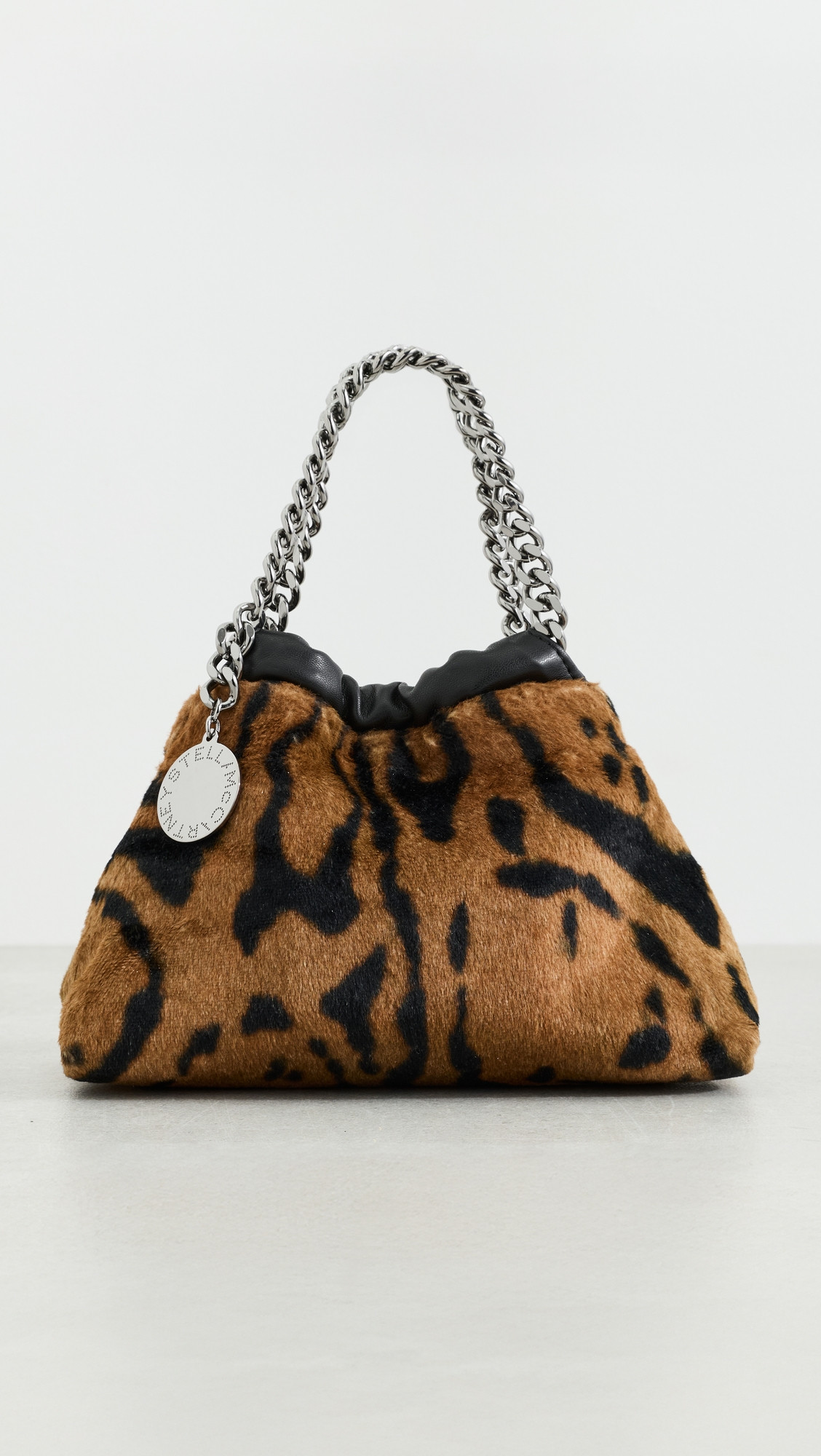 Stella McCartney Falabella Mini Drawstring Bag Ocelot Brushed Velvet Print Multicolor Brown One Size | Shopbop