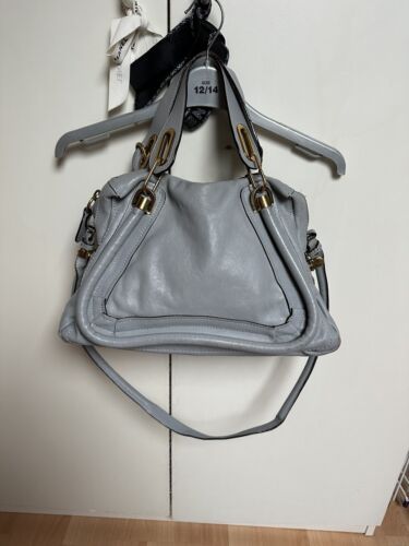 Genuine Chloe Paraty Light Blue Grey Hand Bag. | eBay AU