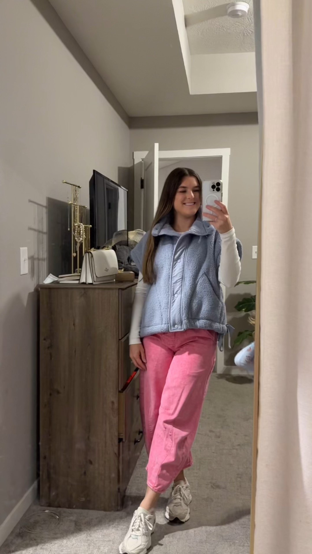 Barrel jeans are true to size, wearing Xs petite. Currently 40% off and 50% off for cardholder. If you’re signed up for their email, check your inbox for a stackable 20% off code! 

Vest has an oversized fit, wearing Xs

Gap, comfy jeans, Sherpa vest, free people, free people dupe, look a like, gifts for her, Christmas gift, teacher outfit, ootd, fall style, fall outfits, fall fashion, new balance 

#LTKSeasonal #LTKSaleAlert #LTKFindsUnder100