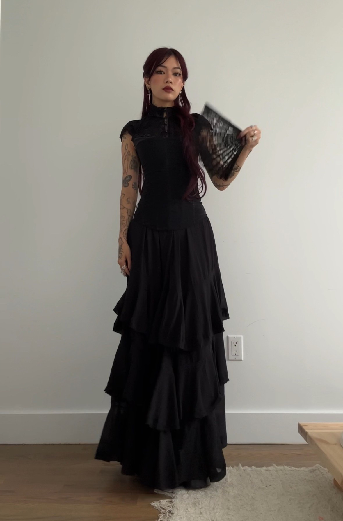 Vampire/goth outfit 🧛🏼‍♀️ the high neck top underneath is vintage bebe and corset from Leau

#LTKSeasonal #LTKStyleTip