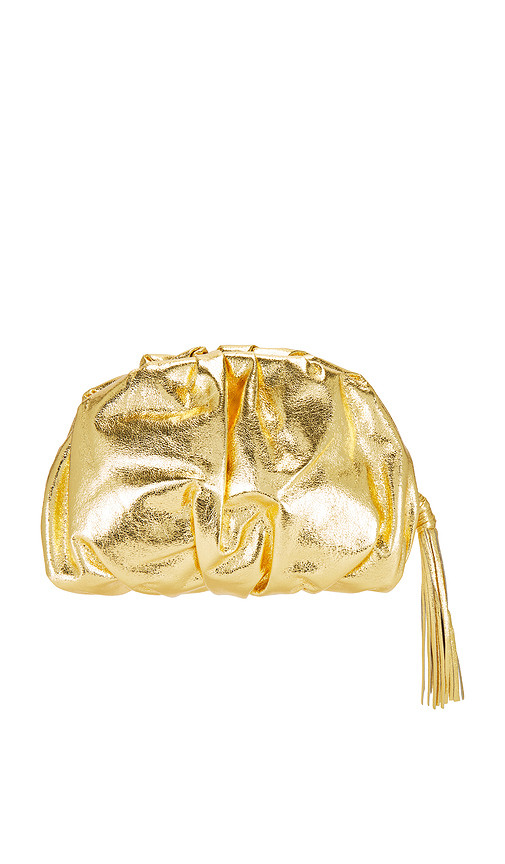 Ruched Clutch in Solid Gold | Revolve Clothing (Global)