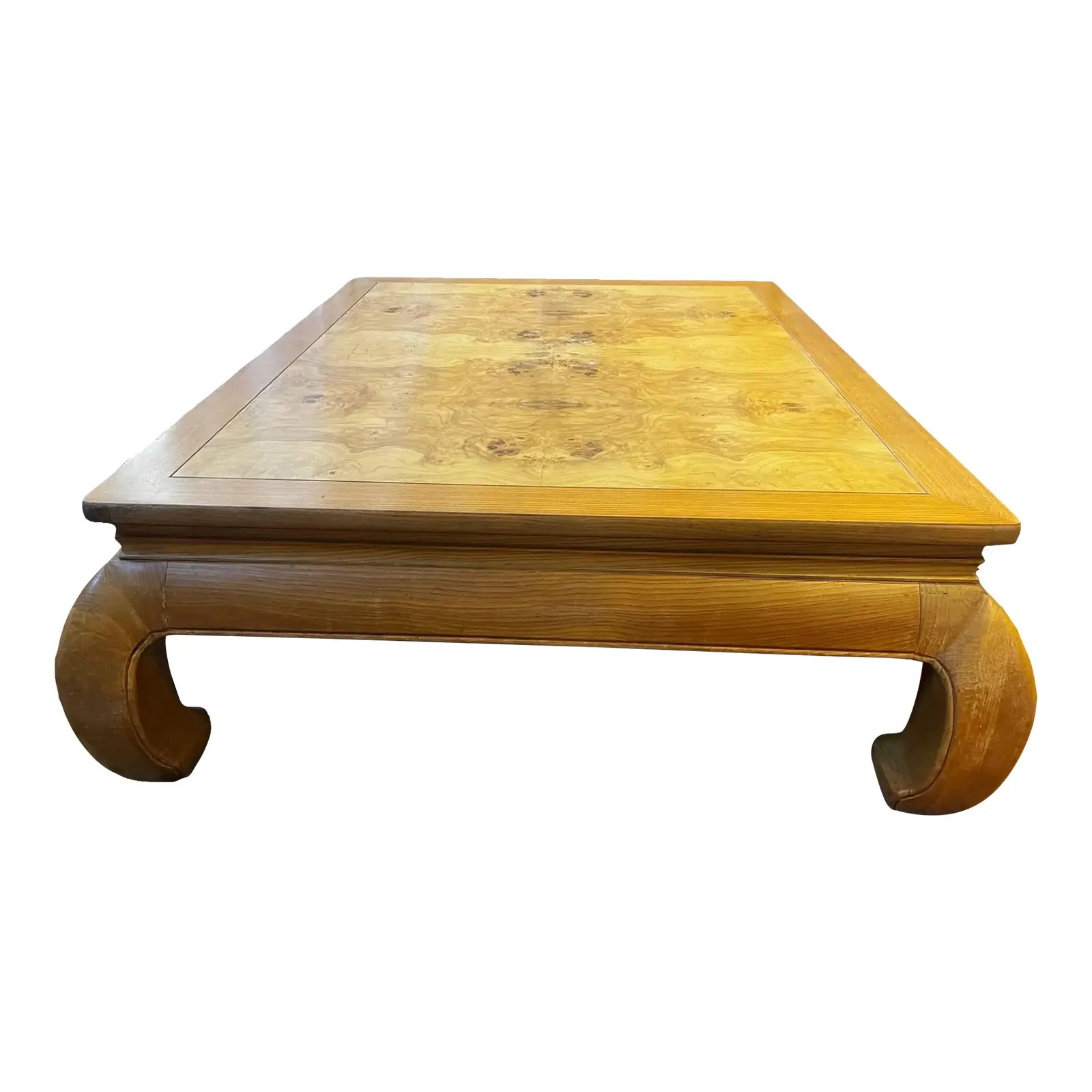 1980s Henredon Ming Style Burl Wood Coffee Table | Chairish