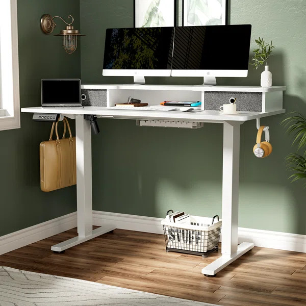 Cylan Height Adjustable Desk With Double-layer | Wayfair North America
