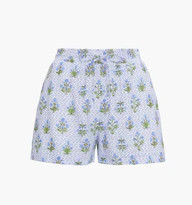 The Audrey Shorts - Blue Block Print | Hill House Home US