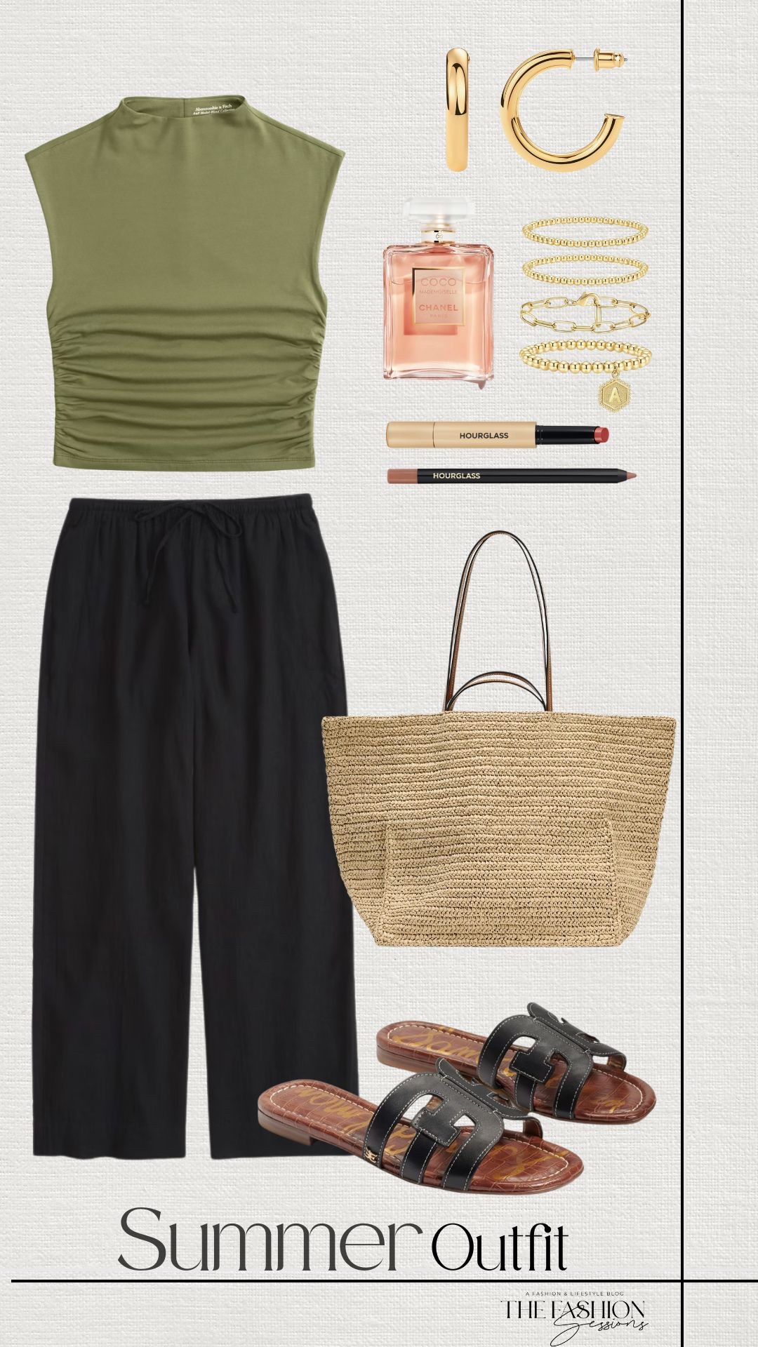 Summer Outfit | Abercrombie Paloma Top | Abercrombie Linen Pants | Sam Edelman Sandals | Zara Woven Tote Bag | Hourglass Lip Combo | Coco Chanel | 

#LTKStyleTip #LTKShoeCrush #LTKSeasonal