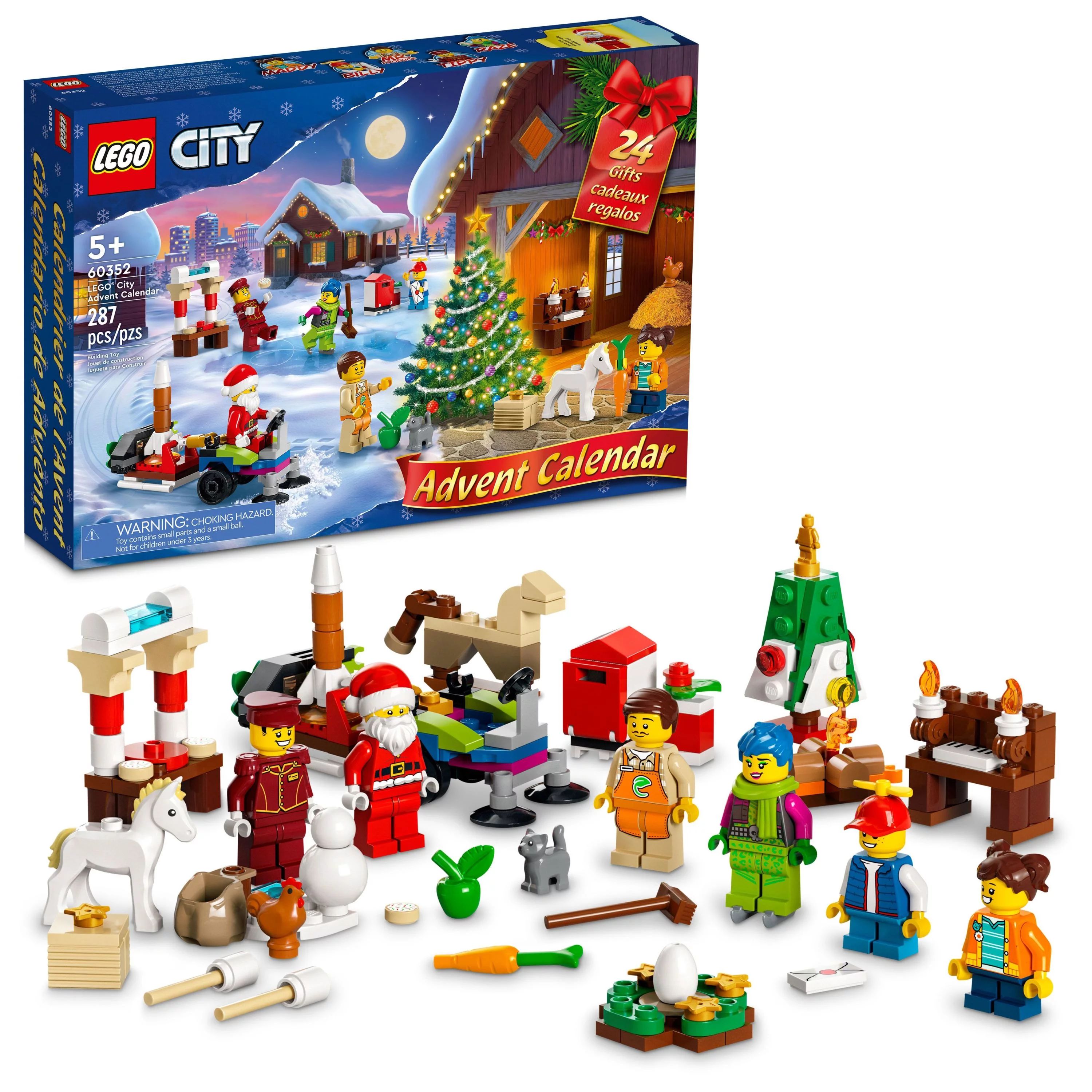 LEGO City 2022 Advent Calendar 60352 Building Toy Set (287 Pieces) - Walmart.com | Walmart (US)