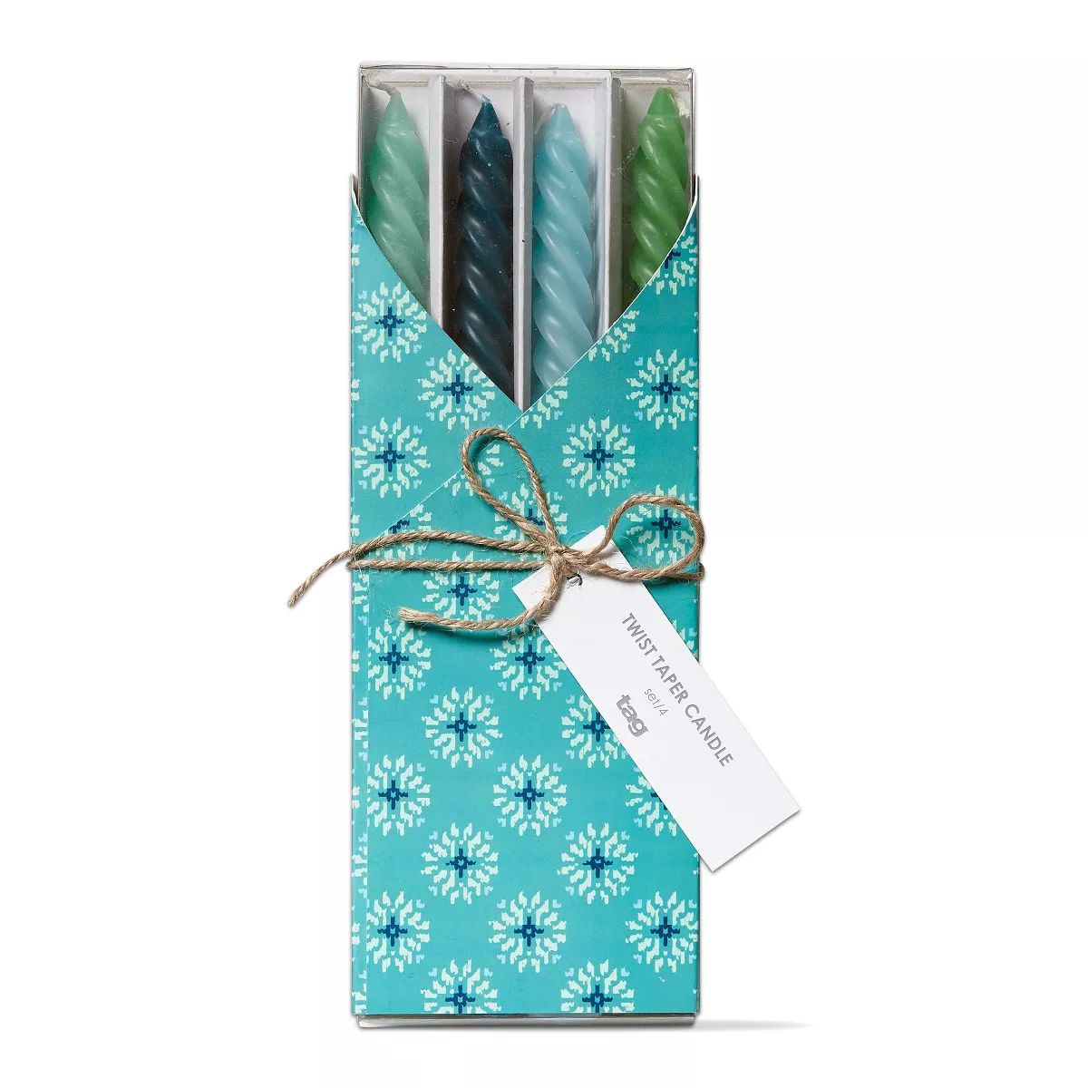 tag Twist Taper Candle Set Of 4 Blue Multi | Target