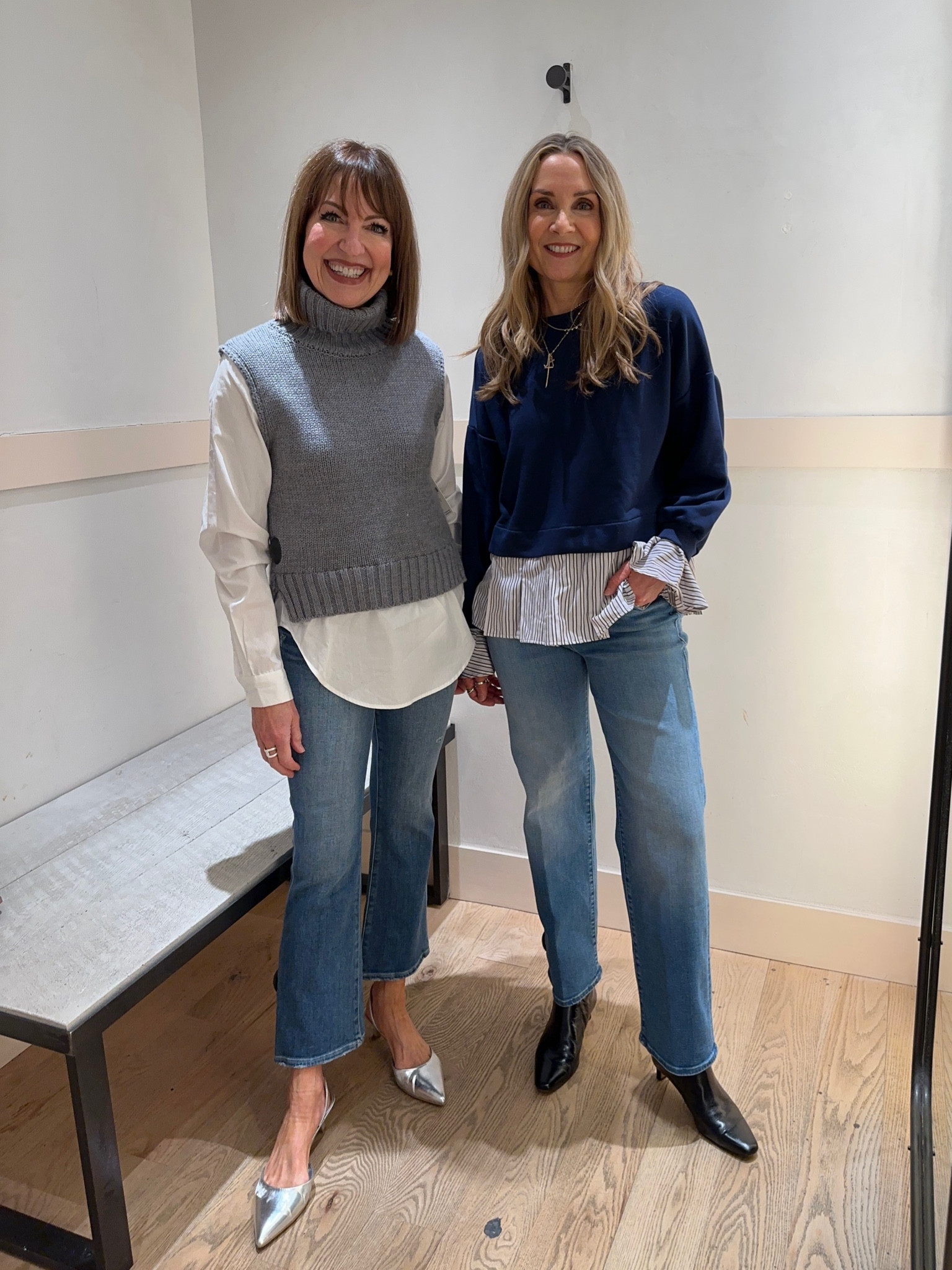 Outfit of the week! Anthropologie twofer sweaters are idea for transitioning into spring! Loving these Pistola crop flare and Mother straight leg jeans. Wearing size xs/small in tops and 25/26 in jeans  

#LTKWorkwear #LTKOver40 #LTKStyleTip