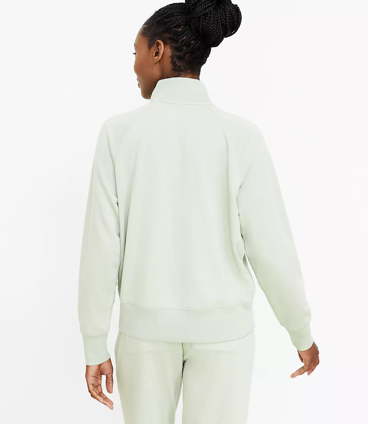 Lou & Grey Zip Neck Cozy Cotton Sweatshirt | LOFT