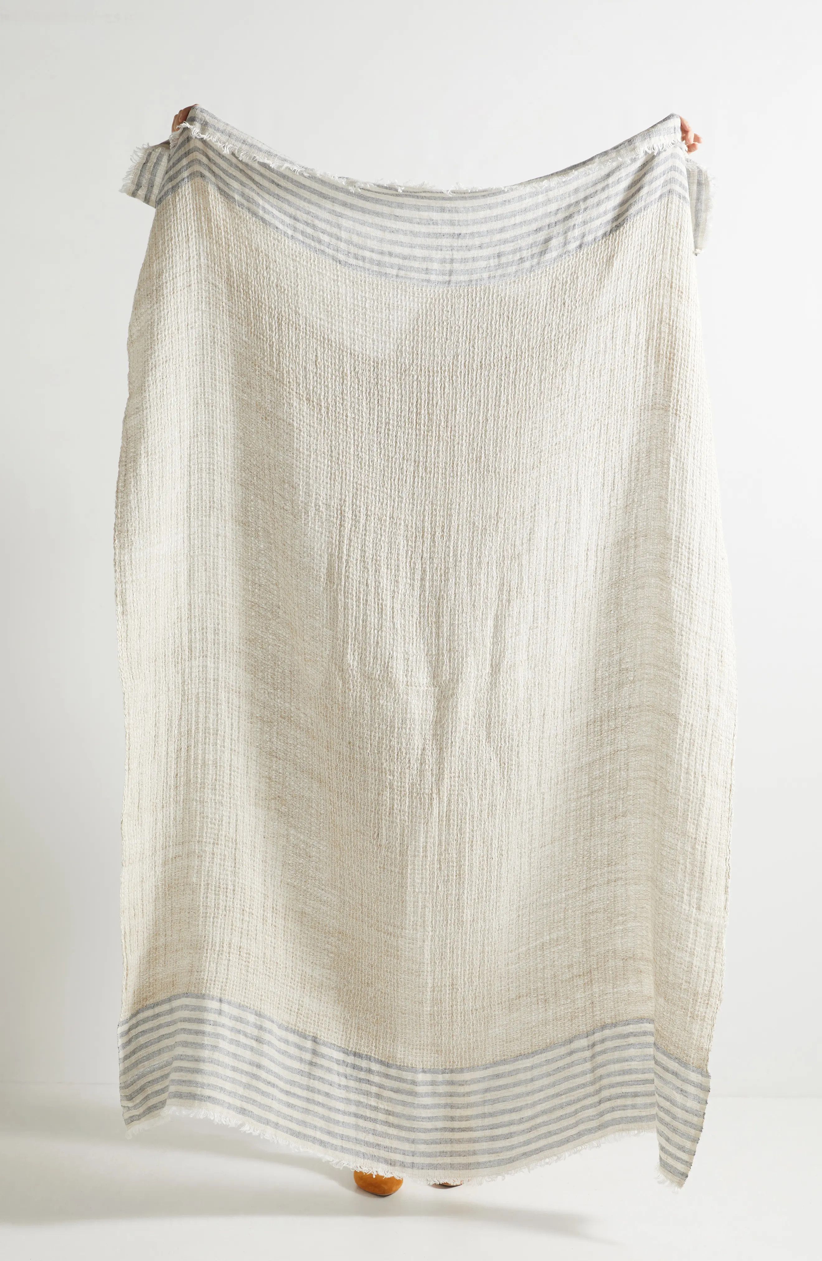Anthropologie Home Linen Throw Blanket, Size One Size - Beige | Nordstrom