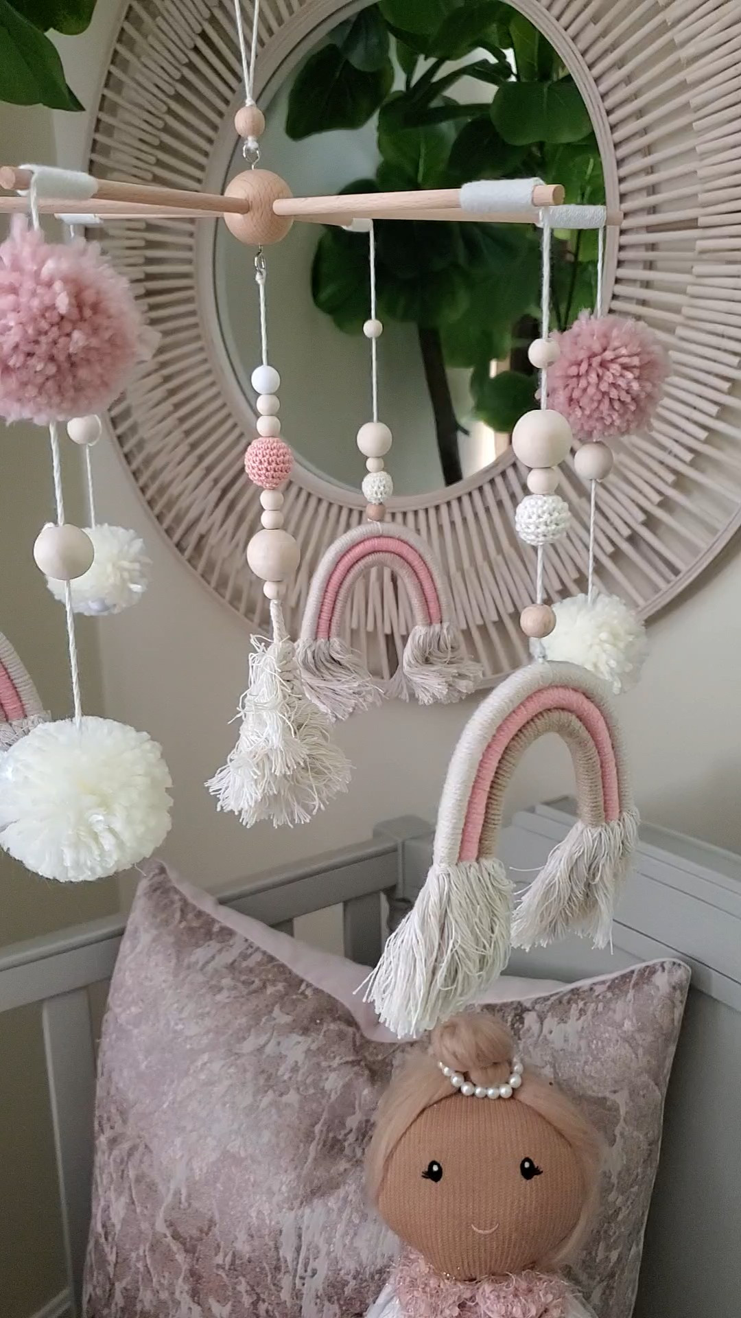 Beautiful mobile and wall mirror for our baby girl's nursery! 

#LTKHome #LTKBaby #LTKKids