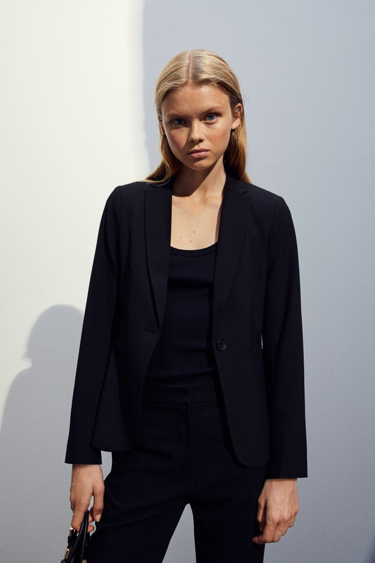 Fitted jacket - Black - Ladies | H&M GB | H&M (UK, MY, IN, SG, PH, TW, HK)