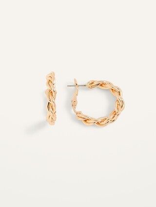 Braided Gold-Toned Hoop Earrings for Women | Old Navy (US)