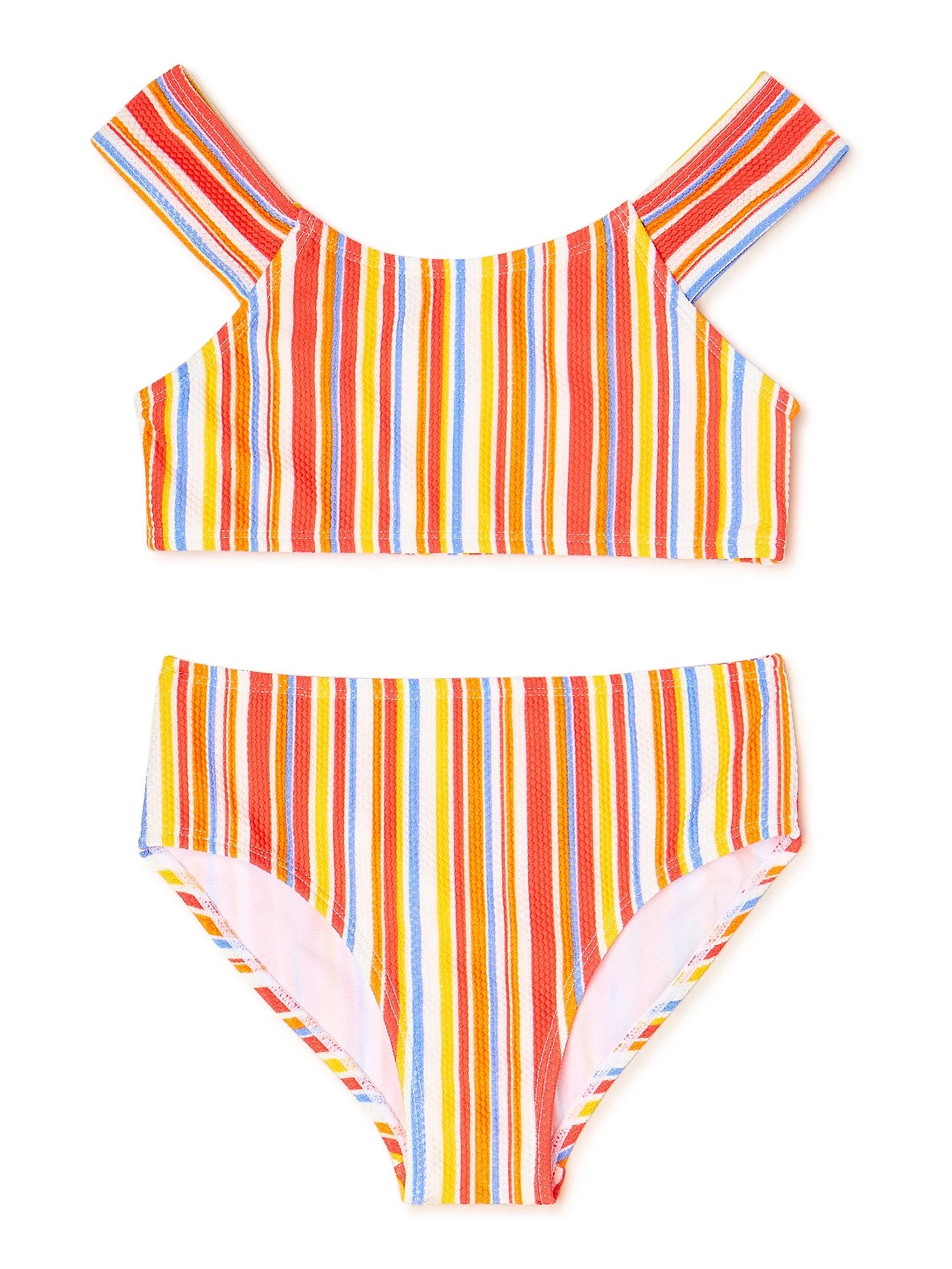 Wonder Nation Girls 2-Piece Striped Bikini Swimsuit, Sizes 4-18 & Plus - Walmart.com | Walmart (US)