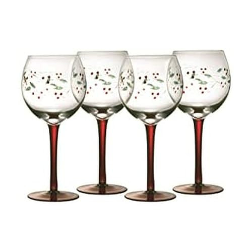 Pflatzgraff Winterberry Wine Goblets, Set Of 4, Clear, 13 fluid ounces | Amazon (US)