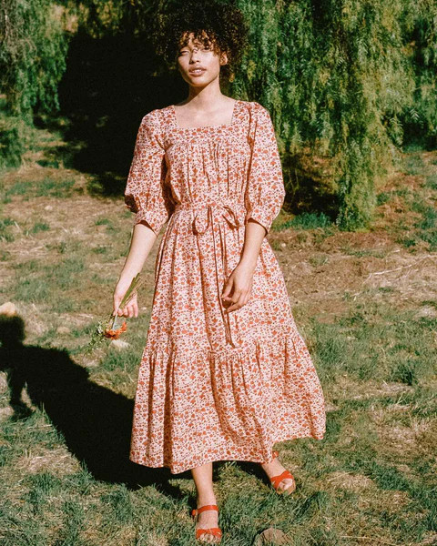 The Bianca Dress Petites | Mandarin Ditsy Field | Christy Dawn