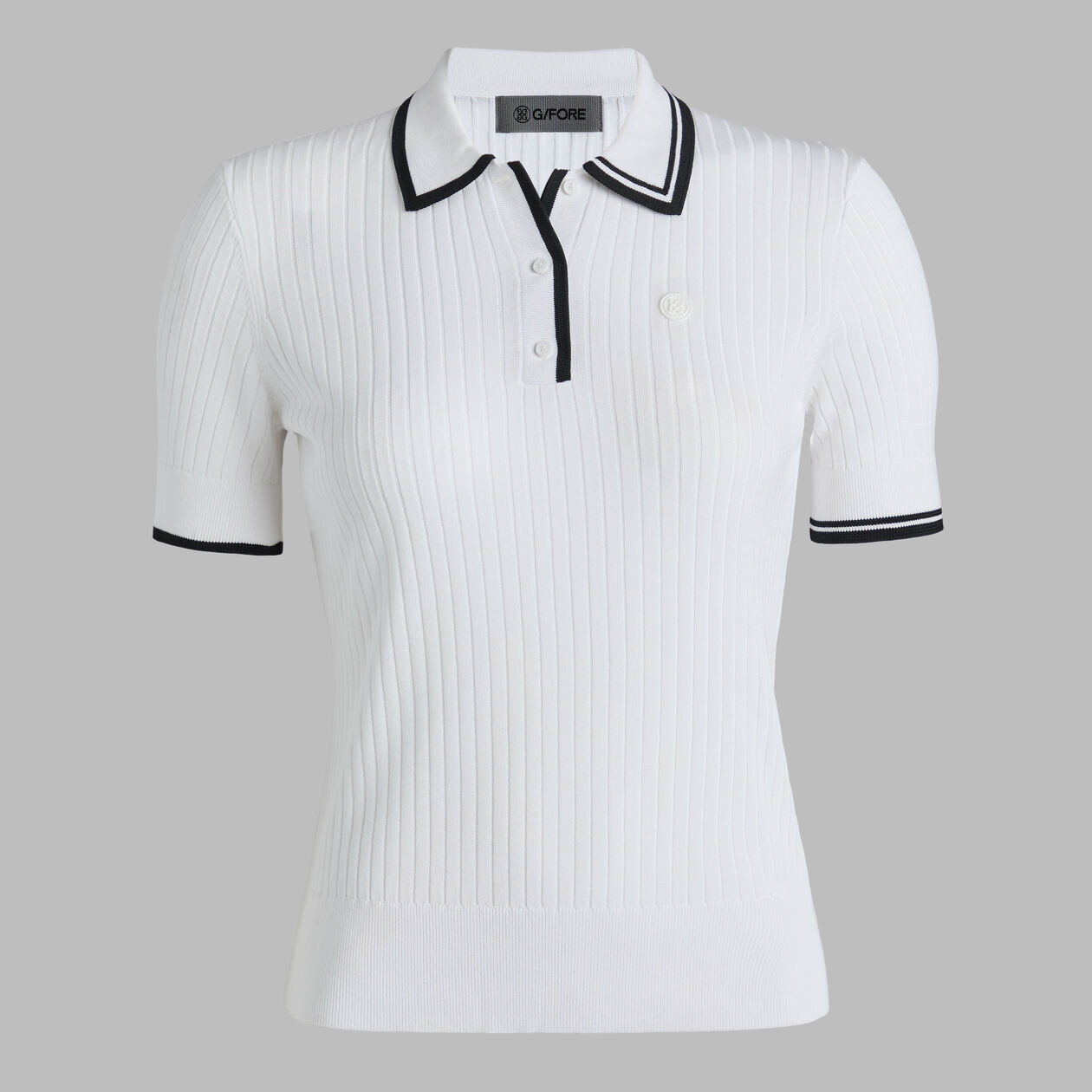 RIBBED KNIT SWEATER POLO | WOMEN'S POLO SHIRTS | G/FORE | G/FORE | GFORE.com