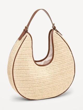 Oversized Raffia Hobo Bag | Old Navy | Old Navy (US)