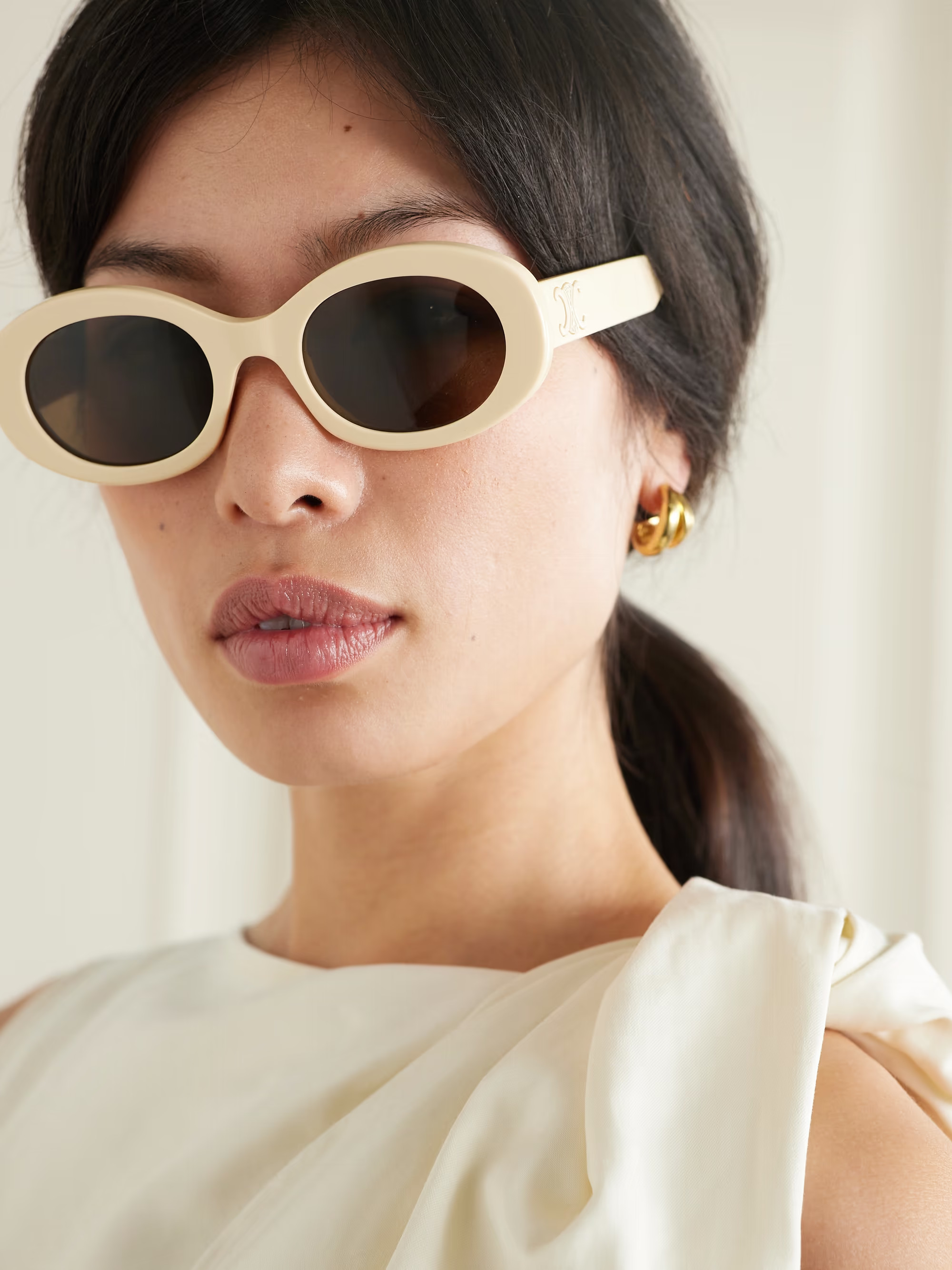 Triomphe oval-frame acetate sunglasses | NET-A-PORTER (US)