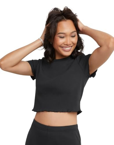 Hanes Women's Originals Rib Plus Cropped Tee, Ribbed Crewneck Crop Top, Plus Sizes at Amazon Wome... | Amazon (US)