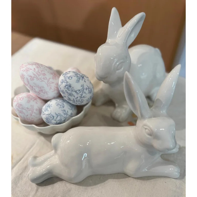 Dolomite Sitting Easter Bunny Tabletop Decoration, White, 6", by My Texas House | Walmart (US)