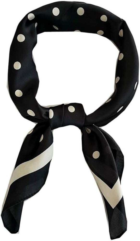 FONYVE Silk Feeling Scarf Medium Square Satin Head Scarf for Women 27.5 × 27.5 inches | Amazon (US)