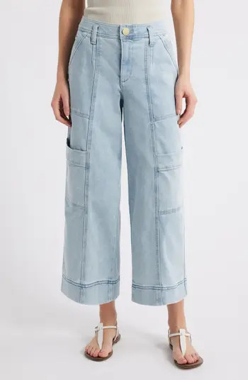 Skyrise Cotton Crop Wide Leg Utility Pants | Nordstrom