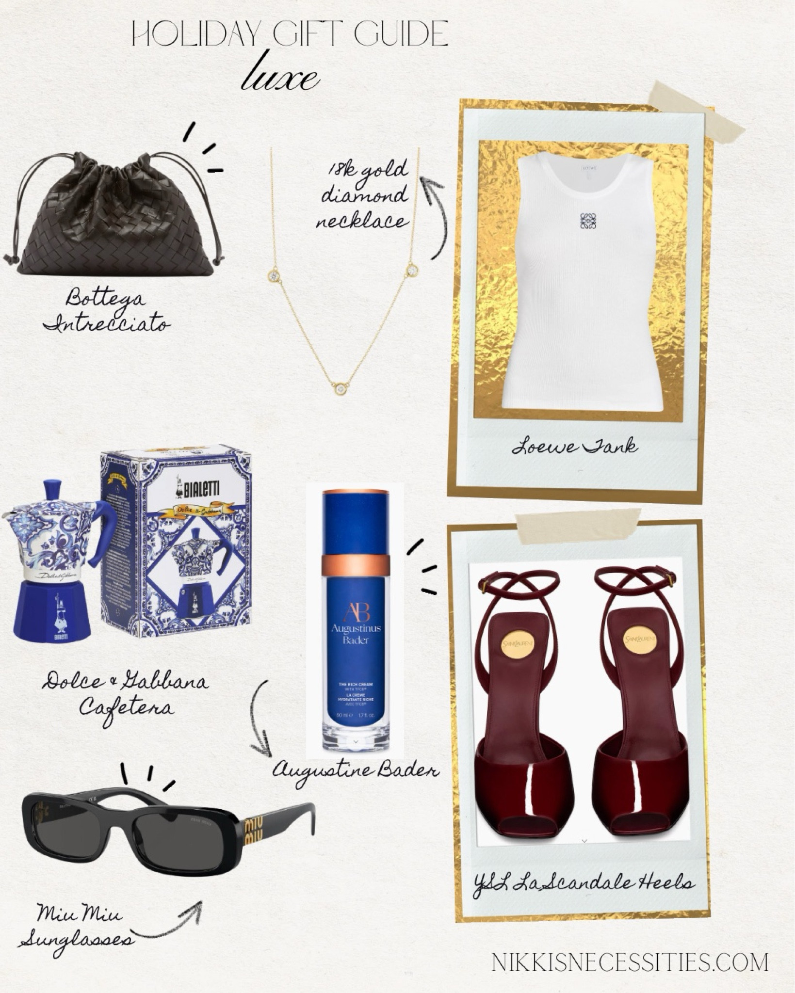 Luxe Christmas gifts 
Holiday fists 
Gift ideas 
Designer gift ideas 
Saks gifts. 
Saks fifth Avenue 
Gift ideas 
Gifts for her 
Gifts for wife 
Gifts for mom 
Gifts for girlfriends
YSL 
dolce gabbana home 
Coffee machine 
Miu Miu sunglasses 
Bottega bag 
Designer handbags 
Loewe tank 

#LTKSeasonal #LTKGiftGuide #LTKHoliday