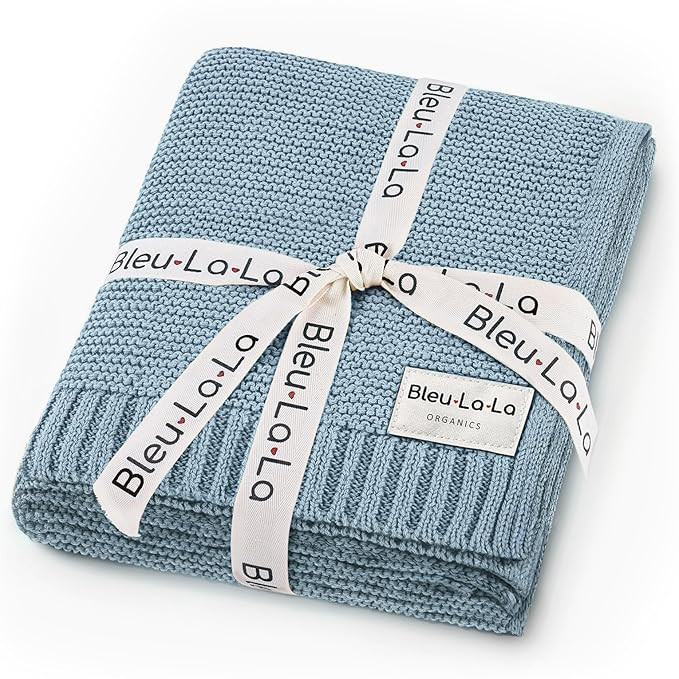 Organic Cotton Heritage Knit Receiving Blanket for Boys - 100% Luxury Soft Organic Cotton - Warm ... | Amazon (US)