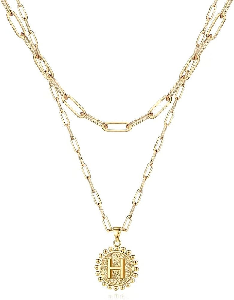 Layered Choker Necklaces for Women, 14K Gold Plated Dainty Layering Paperclip Chain Necklace Simple  | Amazon (US)