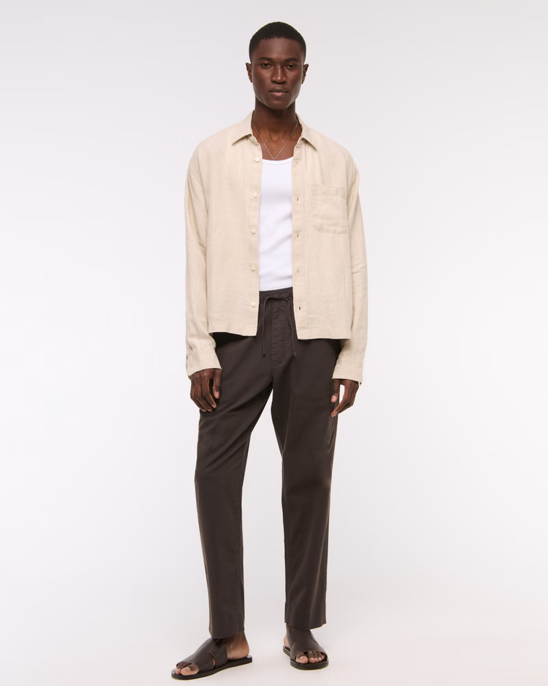 Men's Loose Linen-Blend Pull-On Pant | Men's New Arrivals | Abercrombie.com | Abercrombie & Fitch (US)