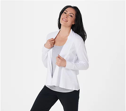 Seed to Style Organic Cotton Open-Front Print or Solid Cardigan - QVC.com | QVC