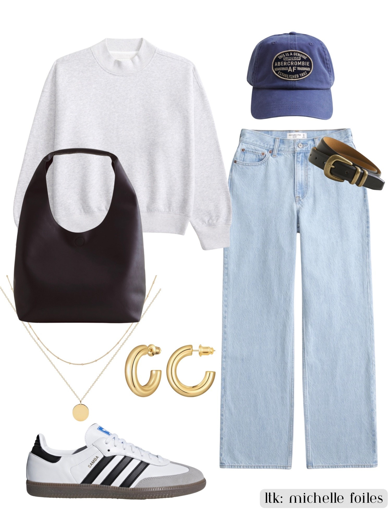 Casual Mom Outfit Idea | Neutral Everyday Style

Casual everyday outfit featuring a grey sweatshirt, light wash wide leg jeans, Adidas Sambas, and simple gold accessories. Effortless neutral outfit inspiration perfect for everyday style.

#casualoutfit
#momstyle
#neutraloutfit
#outfitinspo
#everydaystyle

#LTKSpringSale #LTKSaleAlert #LTKmomlife