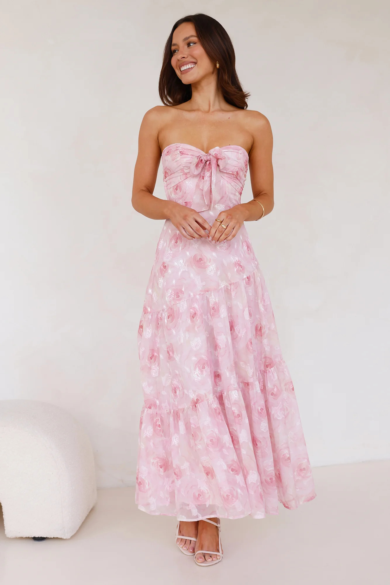 Queen Scenes Strapless Maxi Dress Pink | Hello Molly (US)