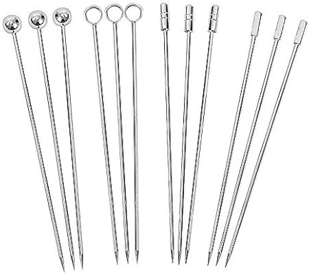 Cocktail Picks Stainless Steel Martini Picks Set Fruit Stick Cocktail Picks Perfect Olive Skewers... | Amazon (US)